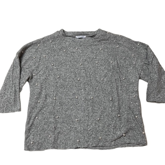 Zara Grey Pearl Top - Picture 1 of 9